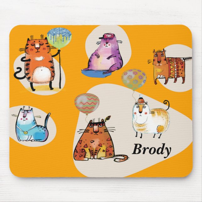 Mouse Pad with Comical Cats (Front)