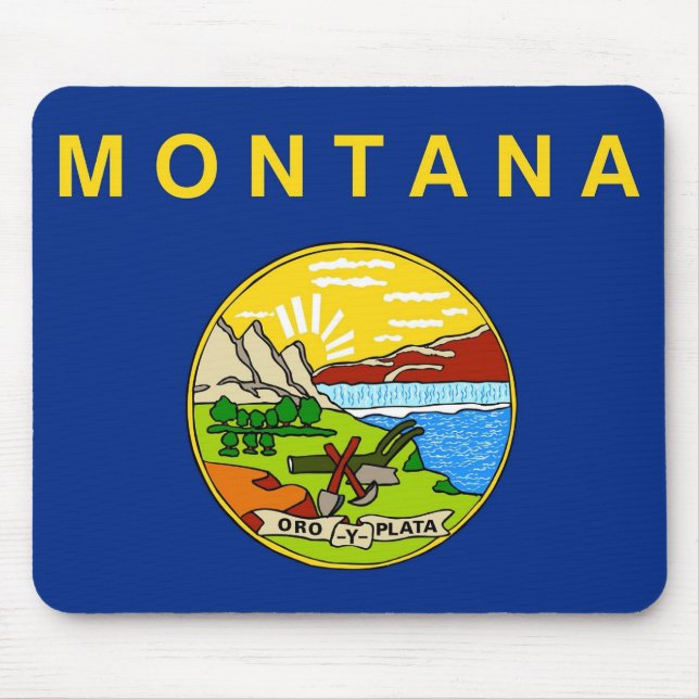 Mouse pad with Flag of Montana State - USA (Front)