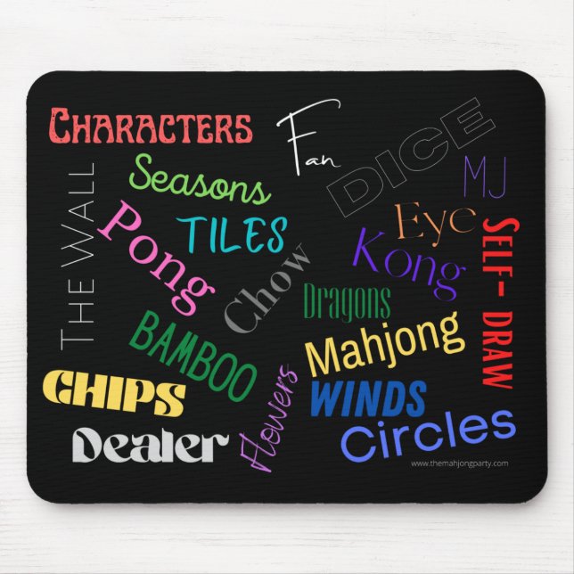 Mouse Pad with Mahjong Words (Front)