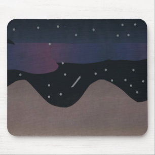 Mouse Pad with Mountain and Night Sky