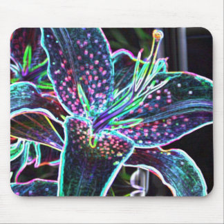 Mouse pad with photo of lily with dark background