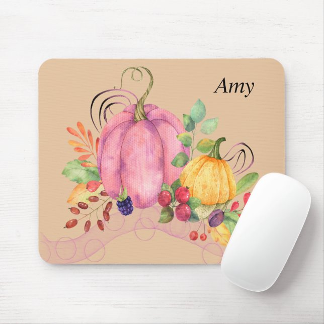 Mouse Pad with Pumpkins & Berries (With Mouse)