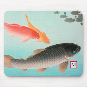 MOUSE PADS JAPANESE CARP SWIMMING PRINT