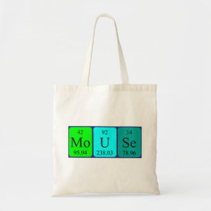 Mouse periodic table name tote bag