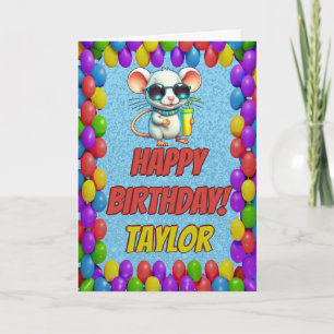 Mouse Personalised Fun Greeting Birthday Card