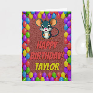 Mouse Personalised Fun Greeting Birthday Card