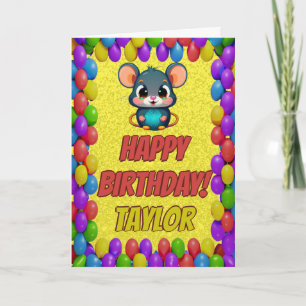 Mouse Personalised Fun Greeting Birthday Card