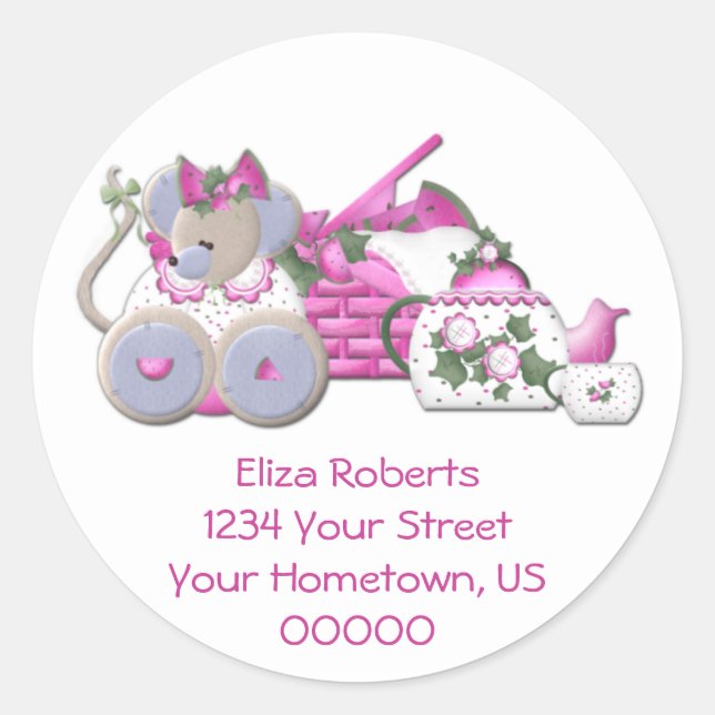 Mouse Picnic Address Stickers (Front)