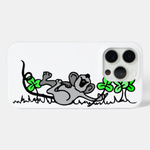 Mouse Playing In Shamrocks iPhone 15 Pro Case