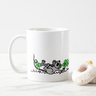 Mouse Playing In Shamrocks Coffee Mug