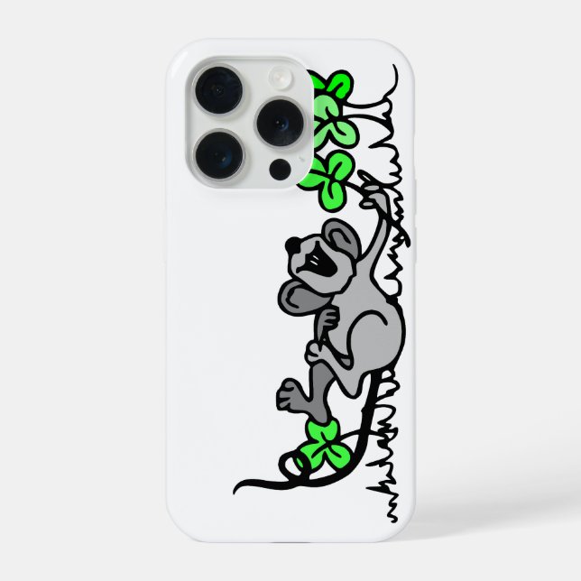 Mouse Playing In Shamrocks iPhone Case (Back)