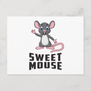 Mouse Rat Animal Cheese Love Pet Cute Funny Gift Postcard