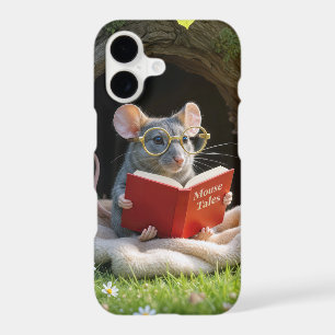 Mouse Reading a Red Book On a Blanket