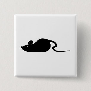 Mouse Silhouette 15 Cm Square Badge