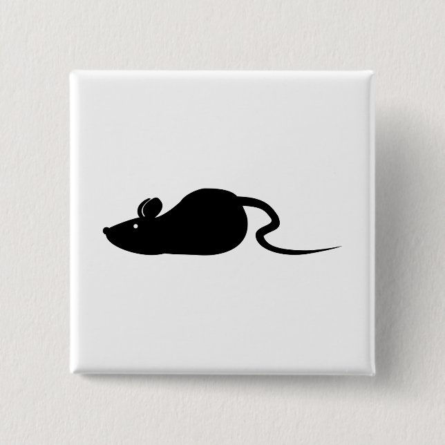 Mouse Silhouette 15 Cm Square Badge (Front)