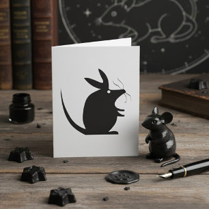Mouse Silhouette Minimalist Animal Card