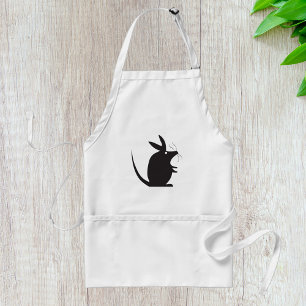 Mouse Silhouette Minimalist Animal Standard Apron