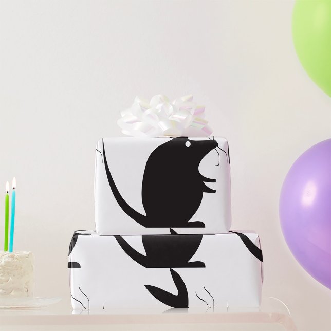 Mouse Silhouette Minimalist Animal Wrapping Paper (Creator Uploaded)