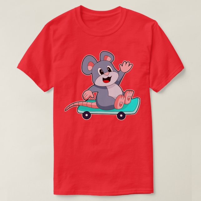 Mouse Skater Skateboard T-Shirt (Design Front)