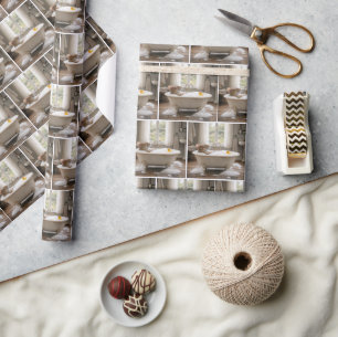 Mouse Soaking in a Bubble Bath Wrapping Paper