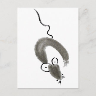 Mouse, Sumi-e Postcard