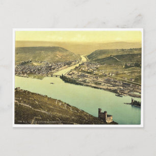 Mouse Tower and Rossel, Bingen, the Rhine, Germany Postcard