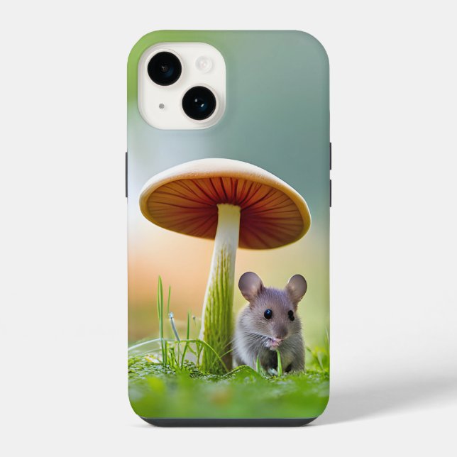 Mouse Under A Mushroom iPhone Case (Back)