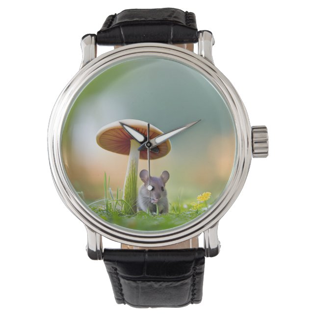 Mouse Under A Mushroom Watch (Front)