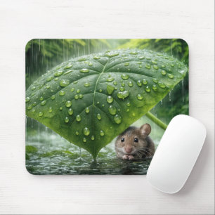 Mouse Under a Wet Leaf Pad