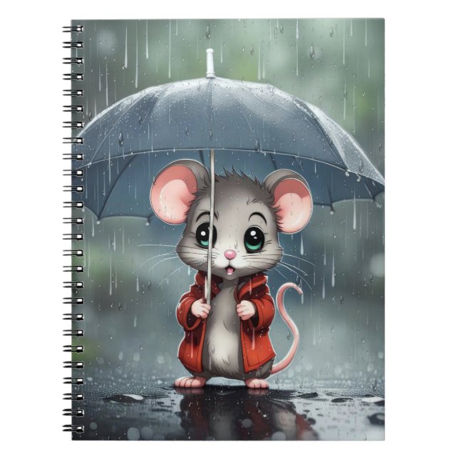 Mouse Under an Umbrella Notebook (Front)