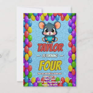 Mouse Unique Personalised Birthday Invite Kids