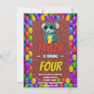 Mouse Unique Personalised Birthday Invite Kids