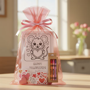Mouse Valentine’s Day Coloring for Students Postcard