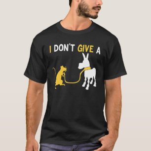 mouse walking a donkey i don't give rats 2 T-Shirt