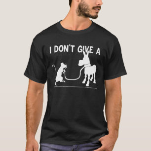 mouse walking a donkey i don't give rats 5 T-Shirt