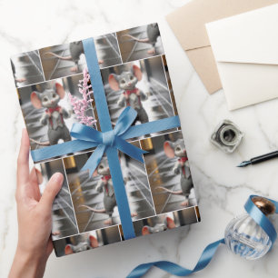 Mouse Wearing a Bow Tie Wrapping Paper