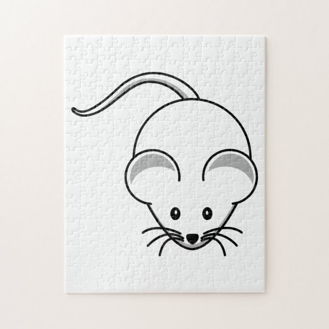Mouse (White) Cartoon Jigsaw Puzzle (Vertical)