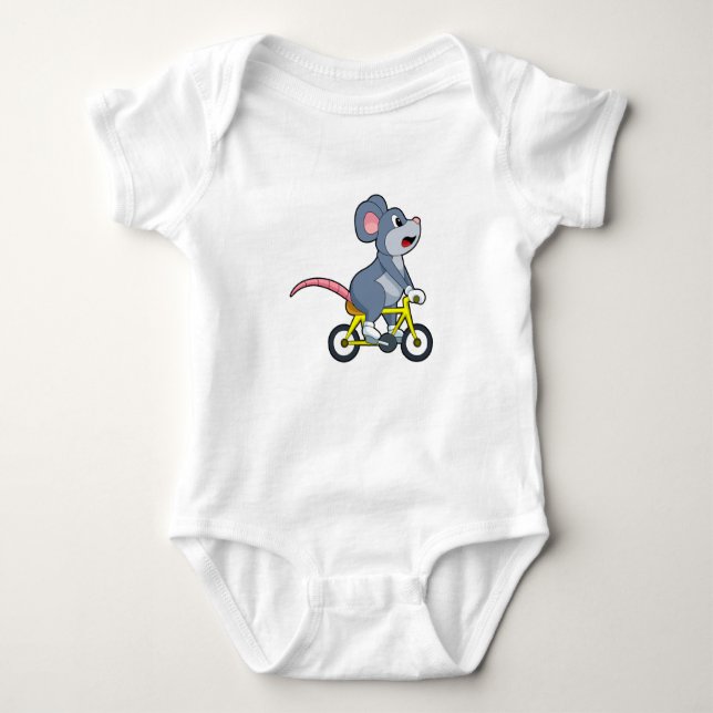 Mouse with Bicycle Baby Bodysuit (Front)