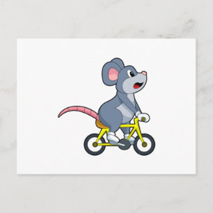 Mouse with Bicycle Postcard