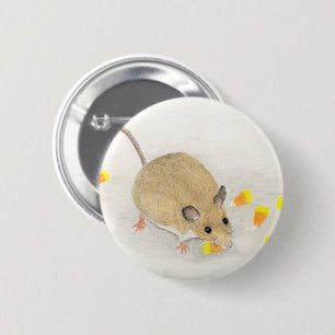 Mouse with Candy Corns 6 Cm Round Badge