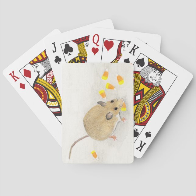 Mouse with Candy Corns Playing Cards (Back)