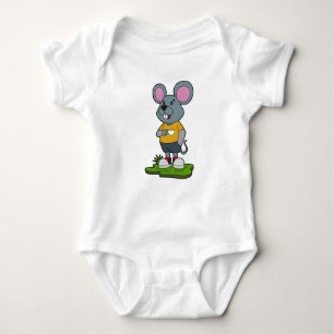 Mouse with Coffee cup Baby Bodysuit