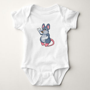 Mouse with Coffee Cup Baby Bodysuit