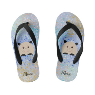 Mouse with Dotted Background for Kids Kid's Jandals