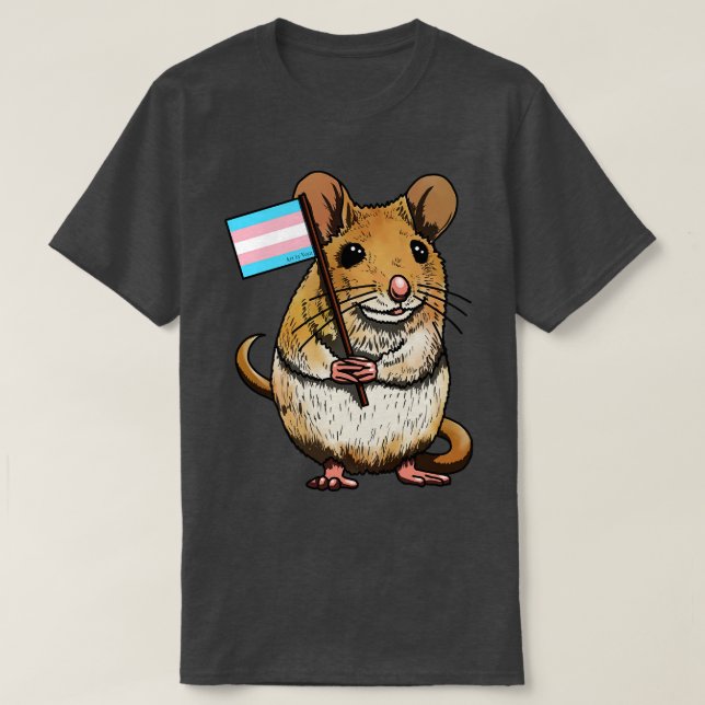 Mouse With Trans Flag T-Shirt (Design Front)