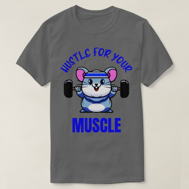 Mouse Workout Weight Training Funny Bodybuilder T-Shirt (Design Front)
