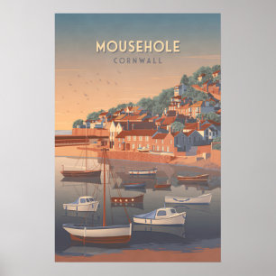 Mousehole Cornwall Travel Poster