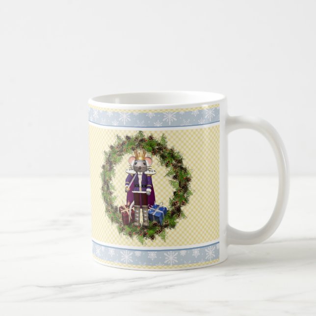 Mouseking Nutcracker Wreath Christmas Mug (Right)