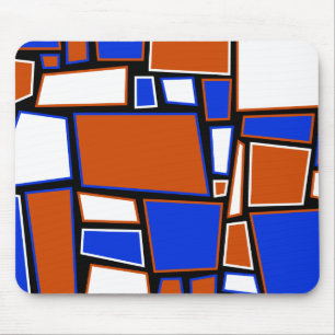 Mousemat, abstract squares, red, white & blue mouse pad