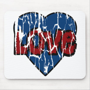 Mousemat Cute Grungy Love Heart, Blue